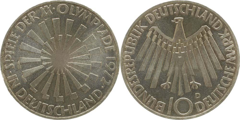 10 DM Deutschland 1972 Strahlenspirale Deutschland - Was sind meine Münzen wert